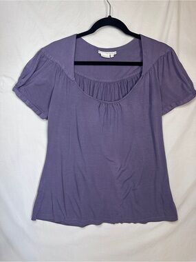 To the Max Lavender Scoop Neck Short Sleeve Top